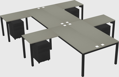 Shared l-shaped desk
