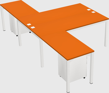 Shared l-shaped desk