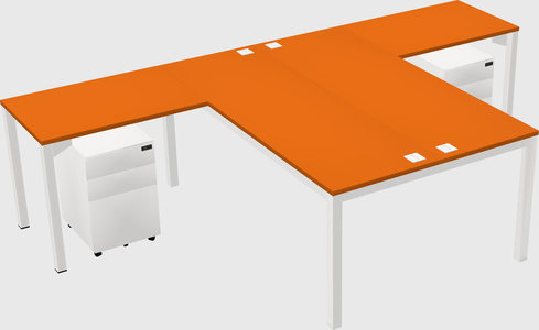 Shared l-shaped desk