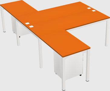 Shared l-shaped desk