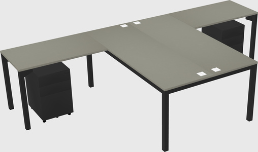 Shared l-shaped desk