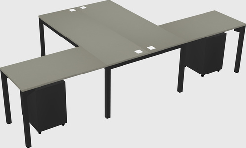 Shared l-shaped desk
