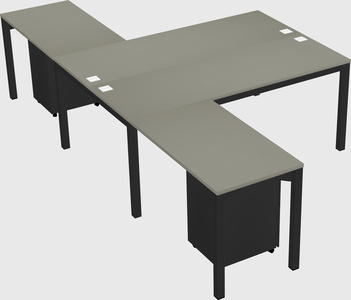Shared l-shaped desk
