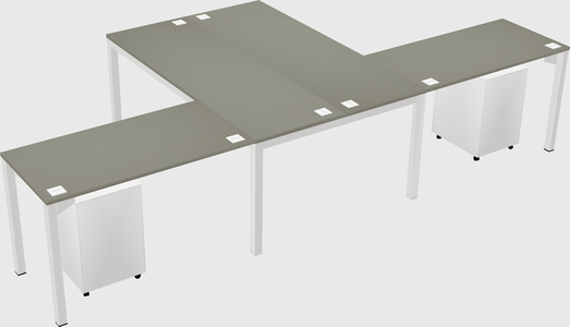 Shared l-shaped desk
