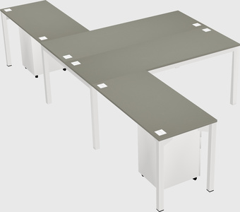 Shared l-shaped desk