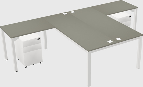 Shared l-shaped desk