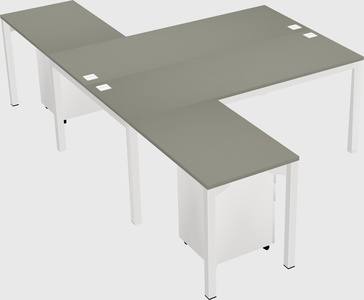 Shared l-shaped desk