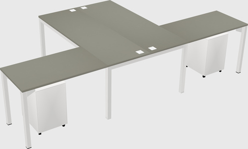 Shared l-shaped desk
