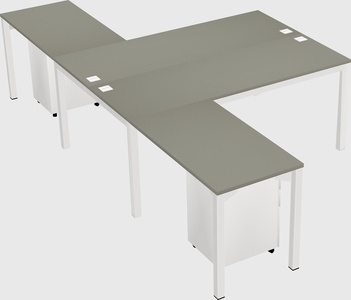 Shared l-shaped desk