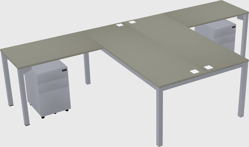 Shared l-shaped desk