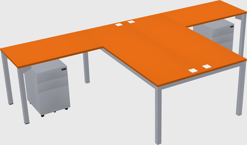 Shared l-shaped desk