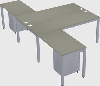 Shared l-shaped desk