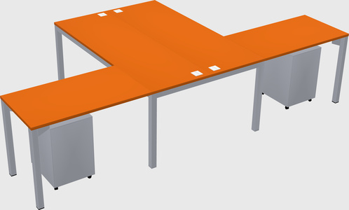 Shared l-shaped desk