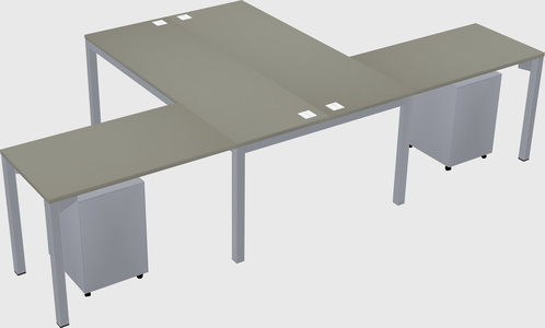 Shared l-shaped desk