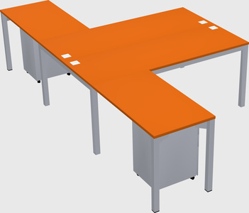 Shared l-shaped desk