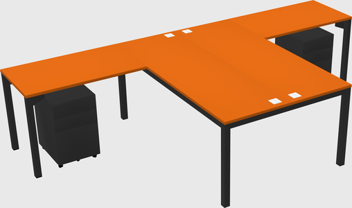 Shared l-shaped desk
