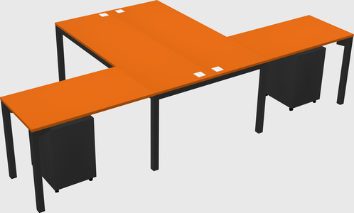 Shared l-shaped desk