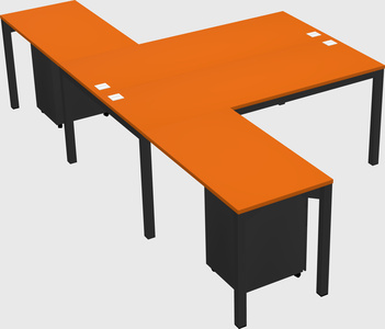 Shared l-shaped desk