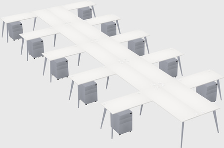Shared l-shaped office desk system