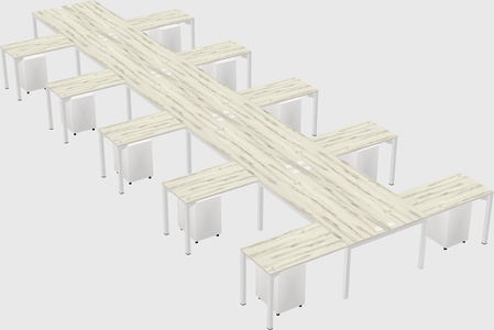 Shared l-shaped desk