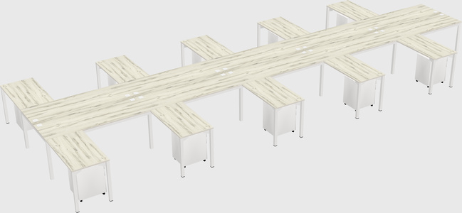 Shared l-shaped desk