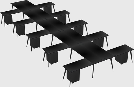 Shared l-shaped office desk system