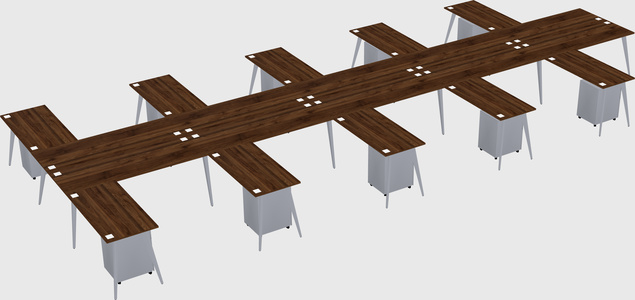 Shared l-shaped office desk system