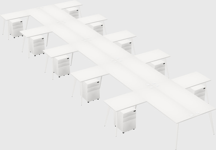 Shared l-shaped office desk system
