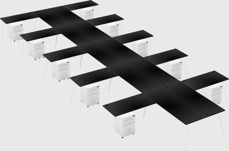 Shared l-shaped office desk system