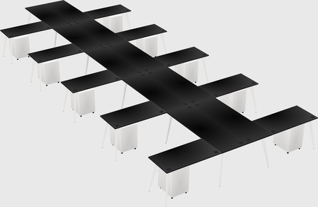 Shared l-shaped office desk system