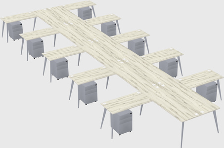 Shared l-shaped office desk system