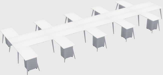 Shared l-shaped office desk system
