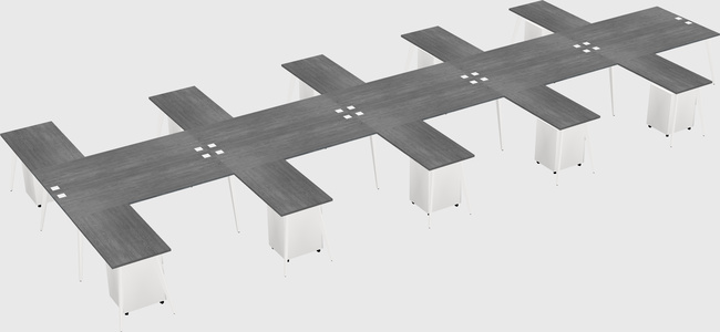 Shared l-shaped office desk system