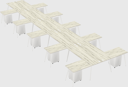 Shared l-shaped office desk system