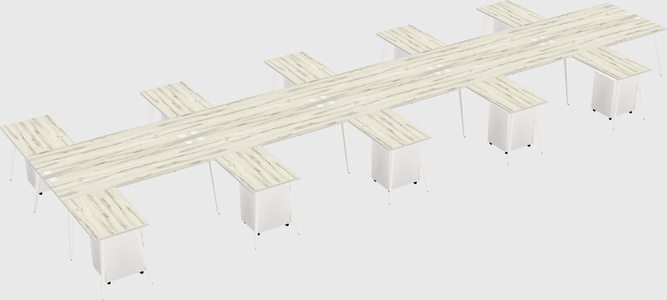 Shared l-shaped office desk system