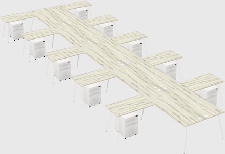 Shared l-shaped office desk system