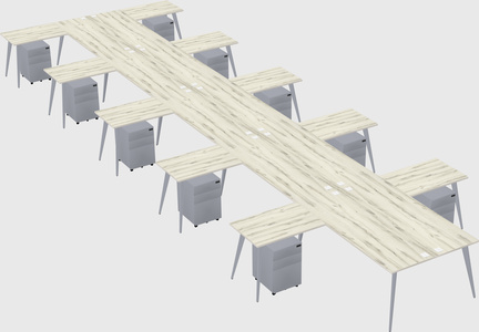 Shared l-shaped office desk system