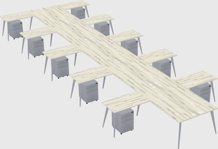 Shared l-shaped office desk system