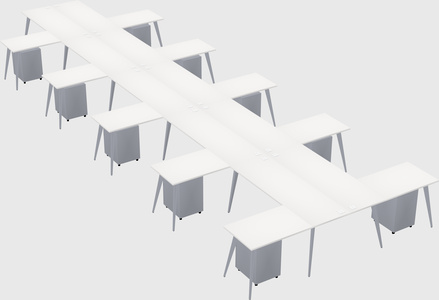 Shared l-shaped office desk system
