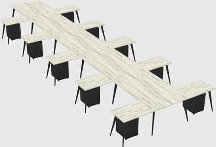 Shared l-shaped office desk system