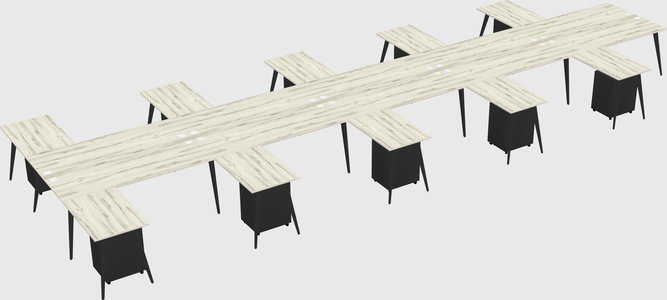 Shared l-shaped office desk system