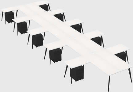 Shared l-shaped office desk system