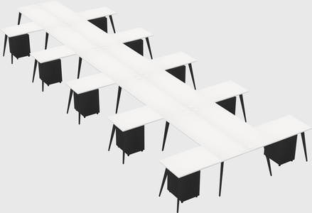 Shared l-shaped office desk system