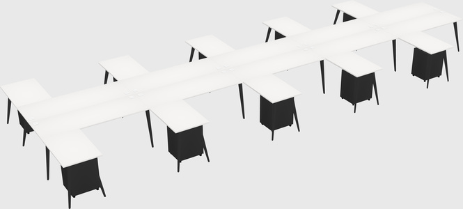 Shared l-shaped office desk system