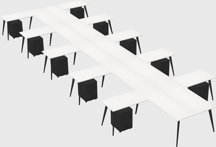 Shared l-shaped office desk system