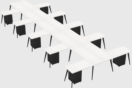 Shared l-shaped office desk system
