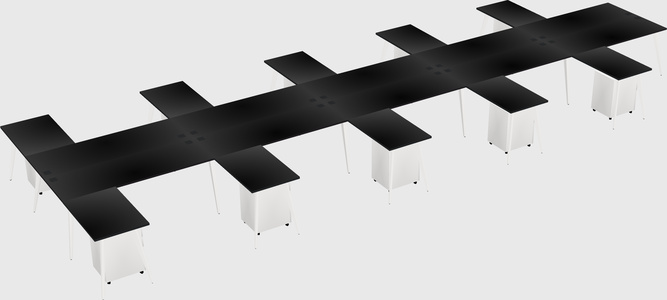 Shared l-shaped office desk system