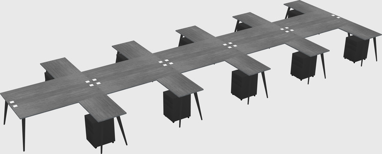Shared L-shaped Office Desk System