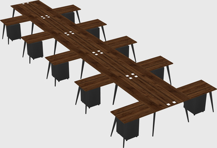 Shared l-shaped office desk system