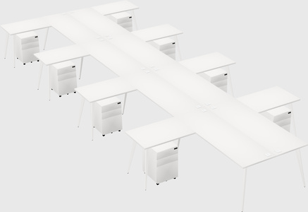 Shared l-shaped office desk system